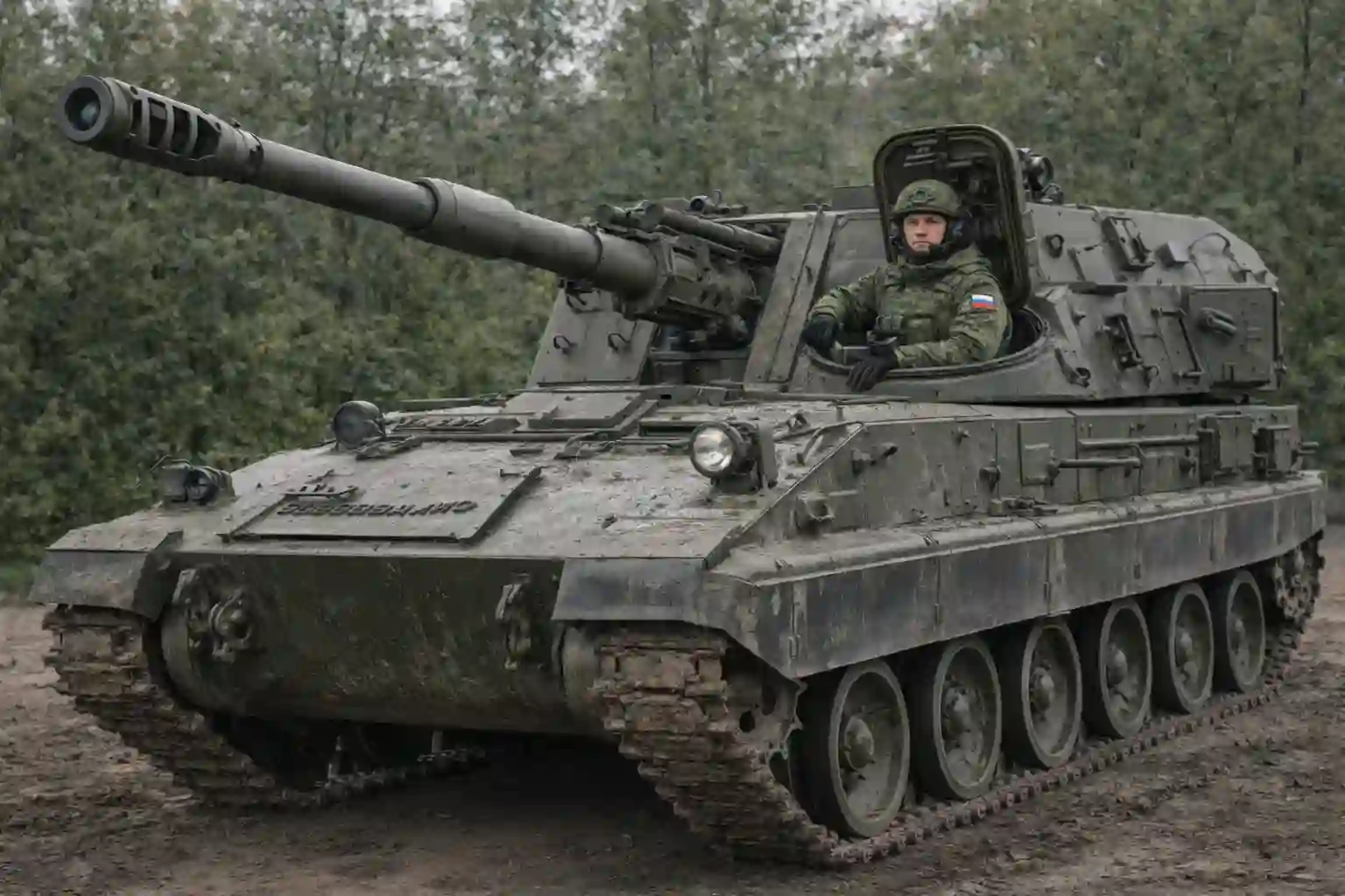 Самоходная артиллерийская установка Мста-С ведет огонь на СВО